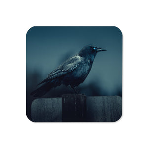 Gloss Coated Cork Backed Coaster - Midnight Perch