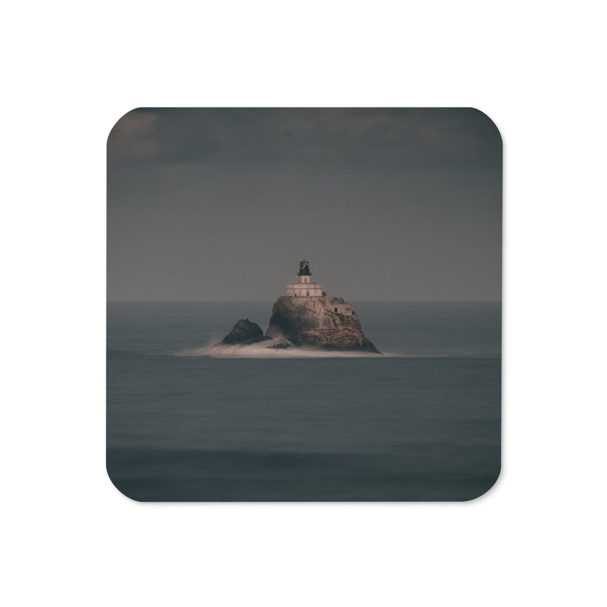 Gloss Coated Cork Backed Coaster - Beacon In Blue
