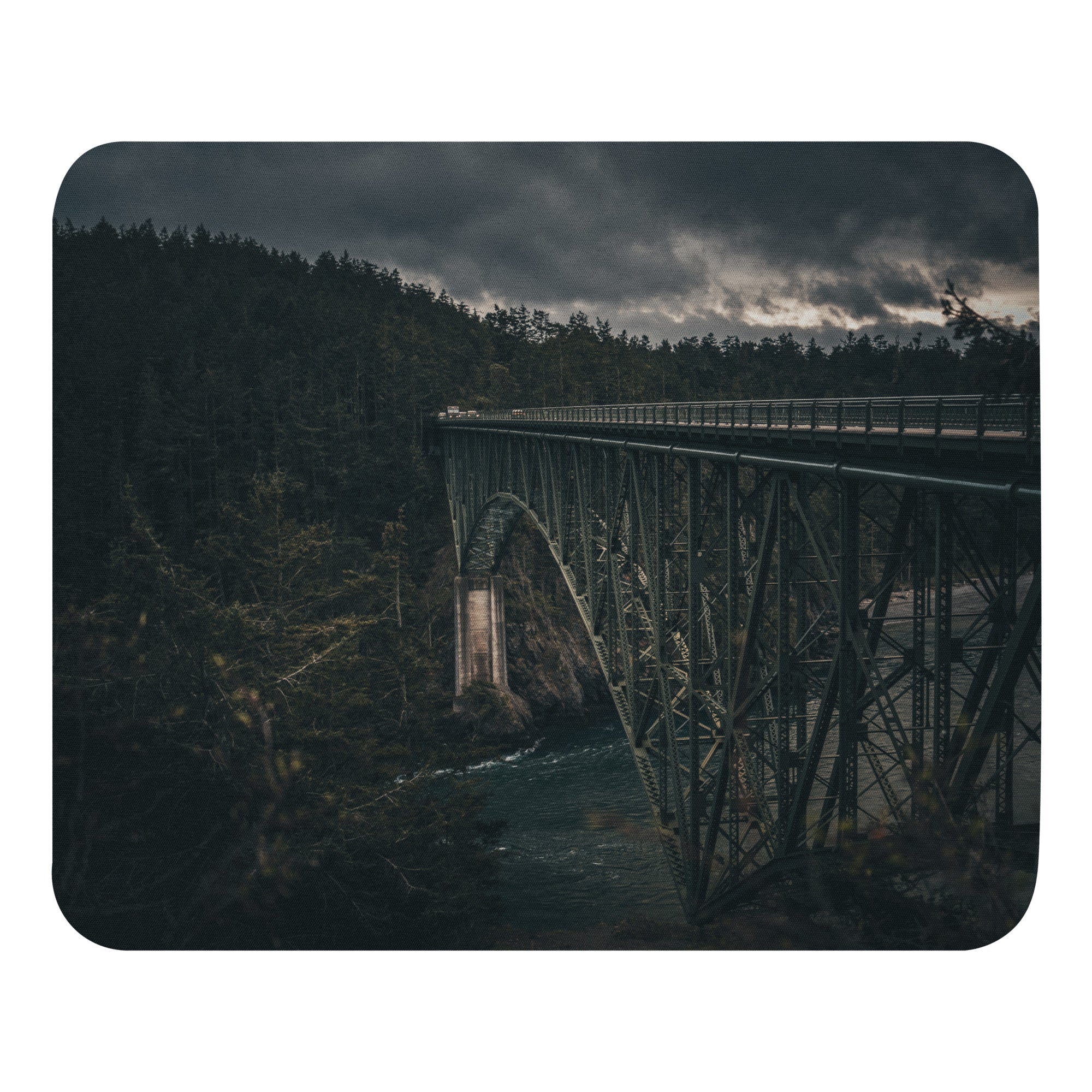 Padded Non-Slip Mousepad - Iron Through Pines