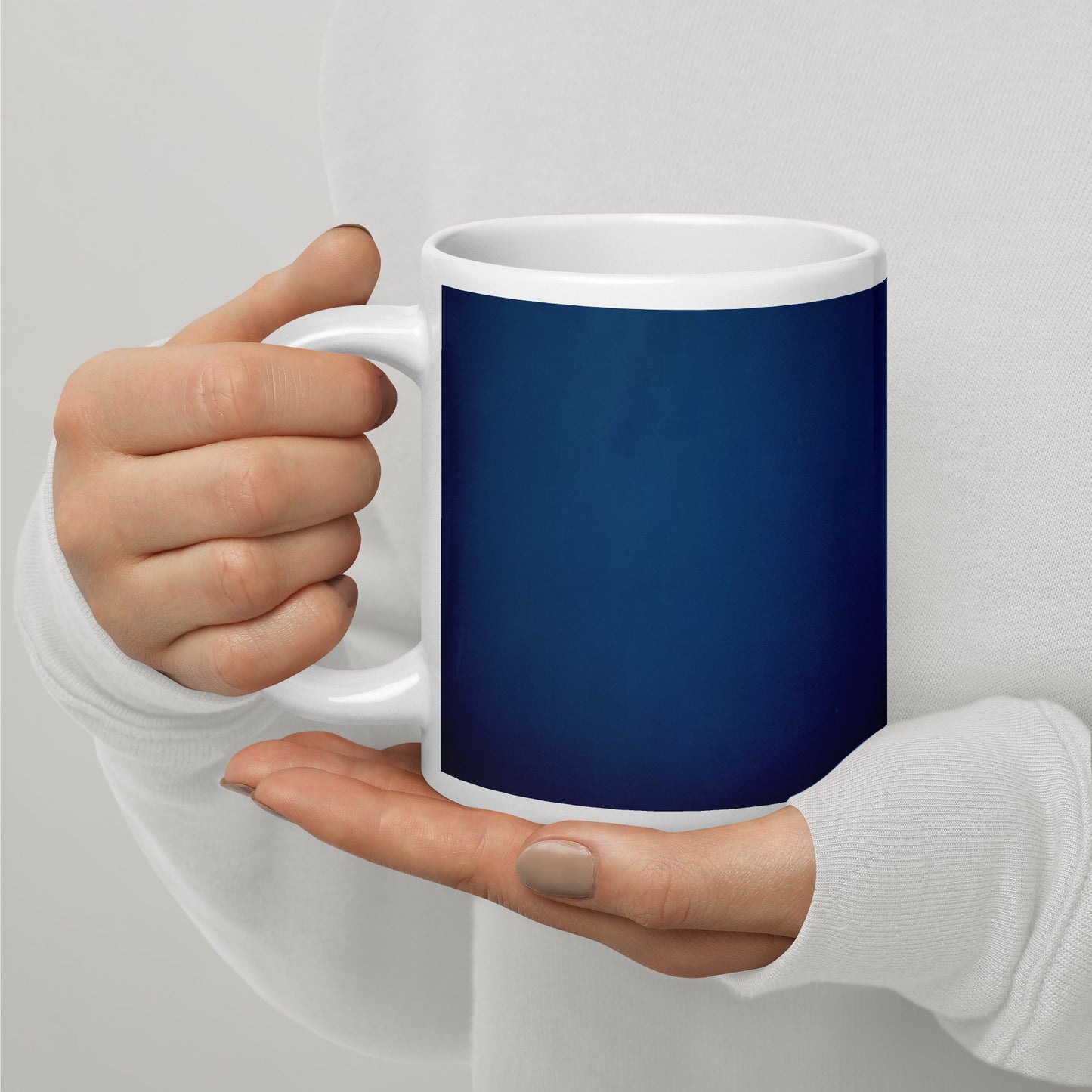 Glossy White Ceramic Coffee Mug - Great White Shark