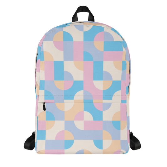 Water Resistant Medium Sized Backpack - Colorful Spring Pattern Print