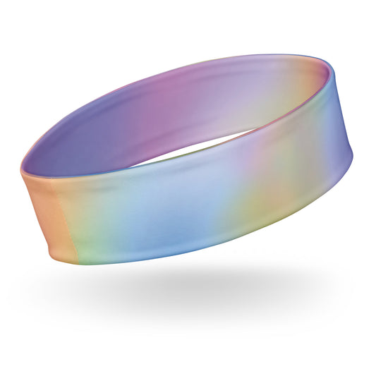 Womens Stretchy Headband - Rainbow Water Color Print