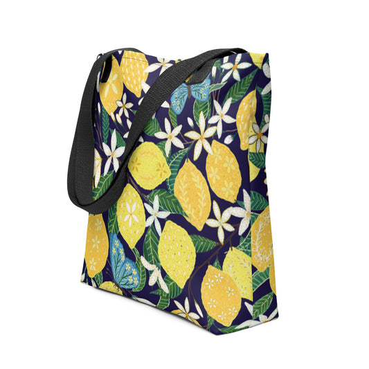 Premium Polyester Tote Bag - Spring Bloom Print