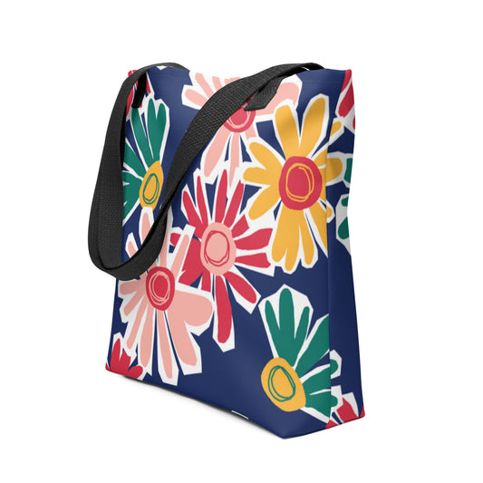 Premium Polyester Tote Bag - Artsy Spring Print