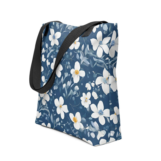 Premium Polyester Tote Bag - Blue Spring Print