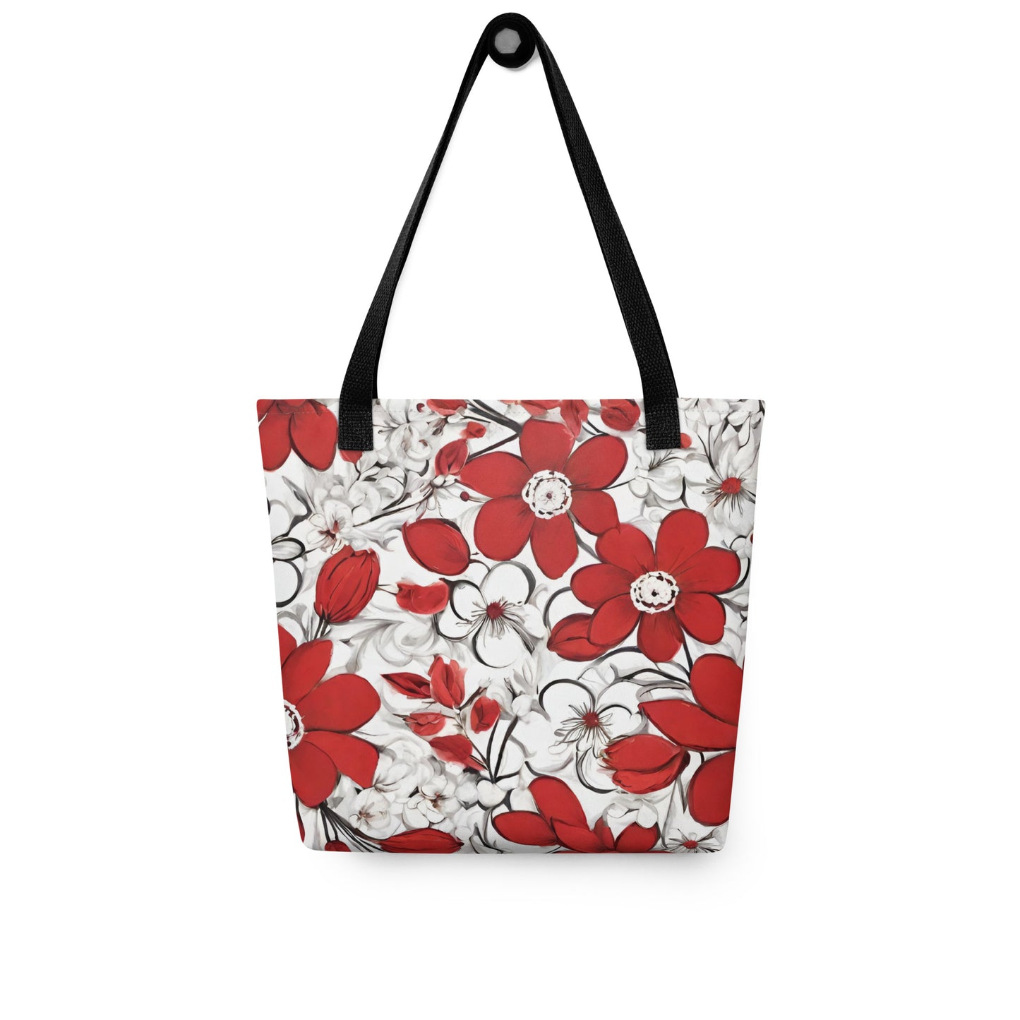 Premium Polyester Tote Bag - Red Spring Print