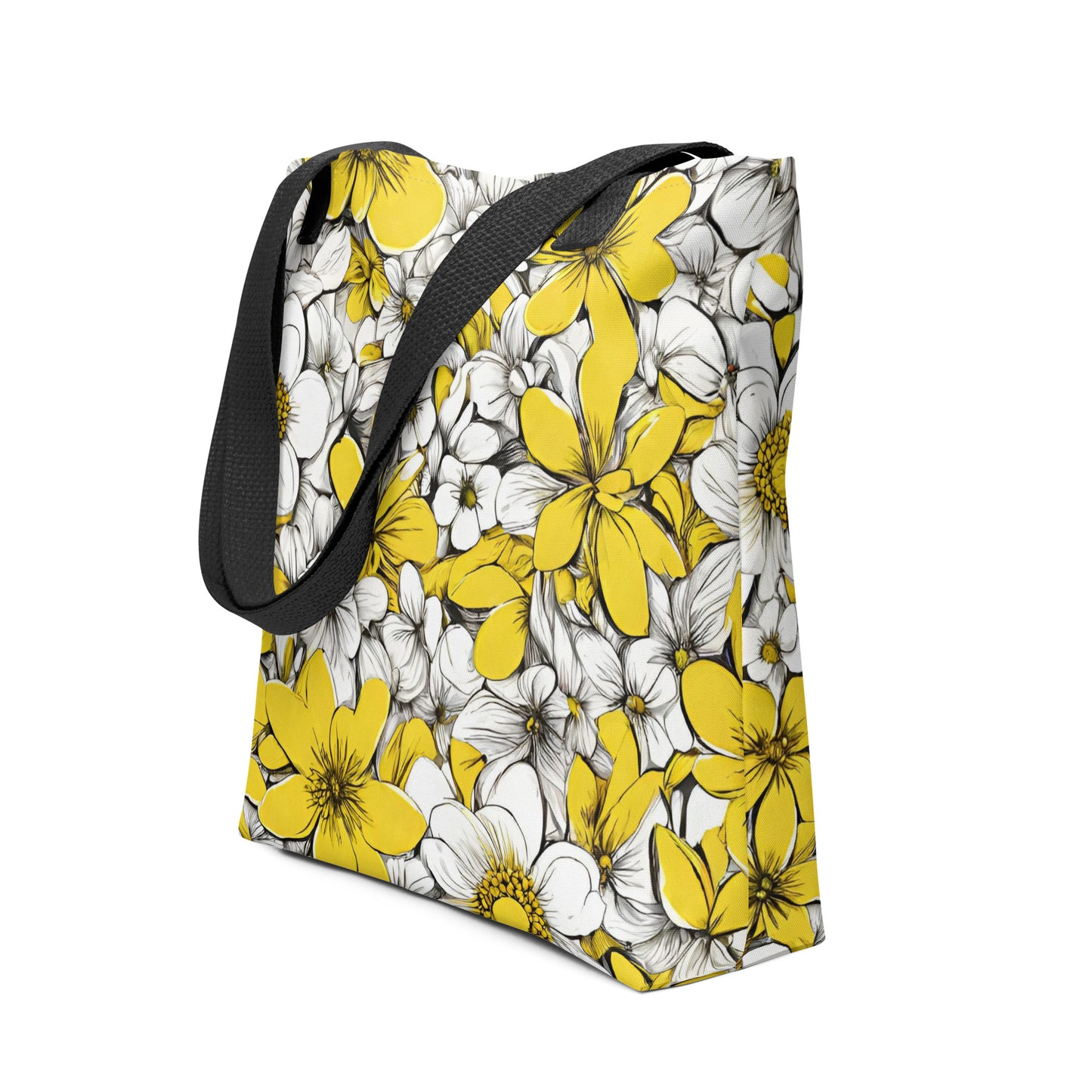 Premium Polyester Tote Bag - Yellow Spring Print