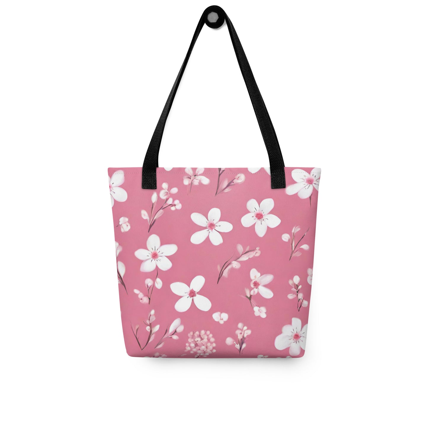 Premium Polyester Tote Bag - Pink Spring Print