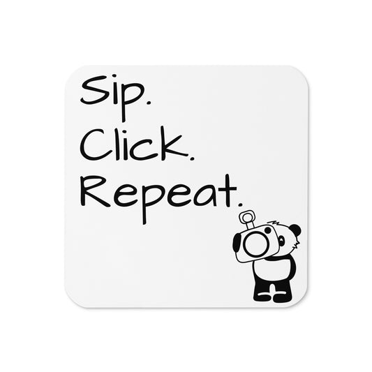 Gloss Coated Cork Backed Coaster - S.C.R. Panda