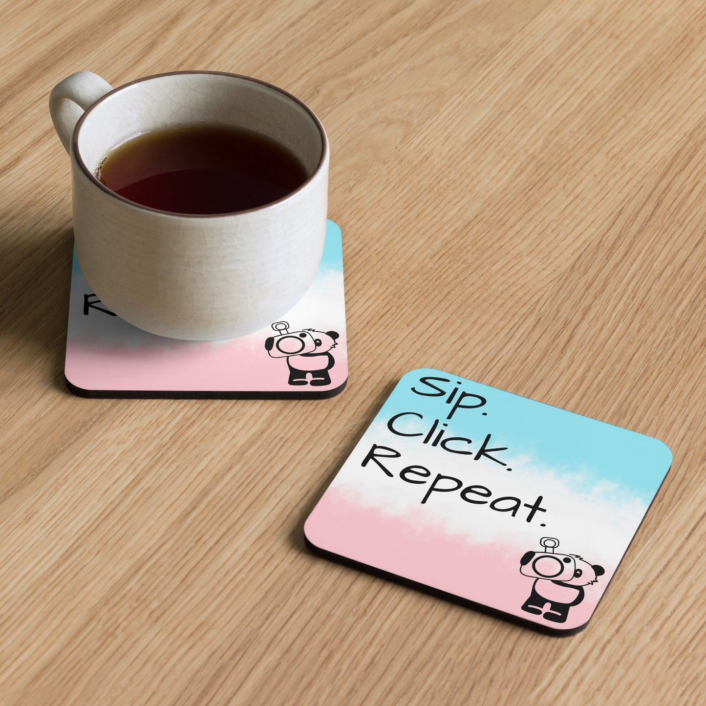 Gloss Coated Cork Backed Coaster - S.C.R. Cotton Candy