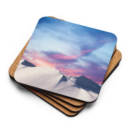 Gloss Coated Cork Backed Coaster - Sunset Dune