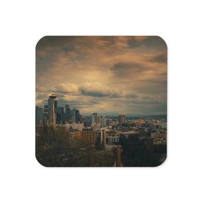Gloss Coated Cork Backed Coaster - Seattle's Emerald Haze
