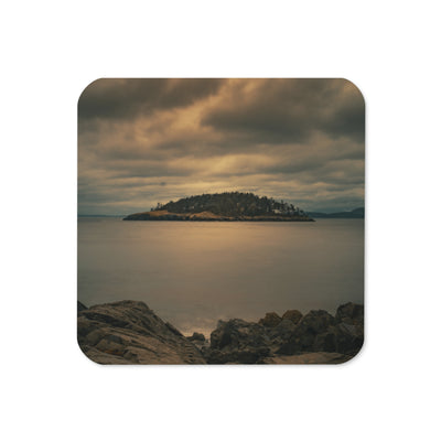 Gloss Coated Cork Backed Coaster - Isle of Solitude