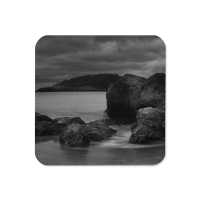 Gloss Coated Cork Backed Coaster - Dark Surf