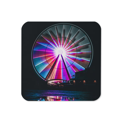 Gloss Coated Cork Backed Coaster - Glow Motion
