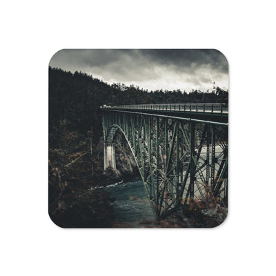 Gloss Coated Cork Backed Coaster - Iron Through Pines II