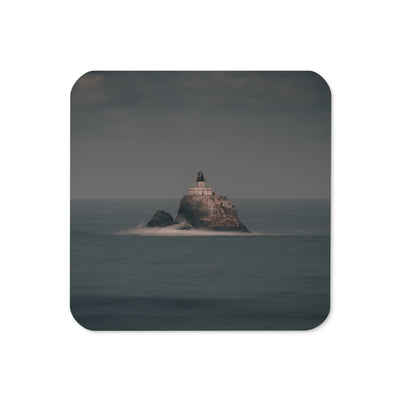 Gloss Coated Cork Backed Coaster - Beacon In Blue