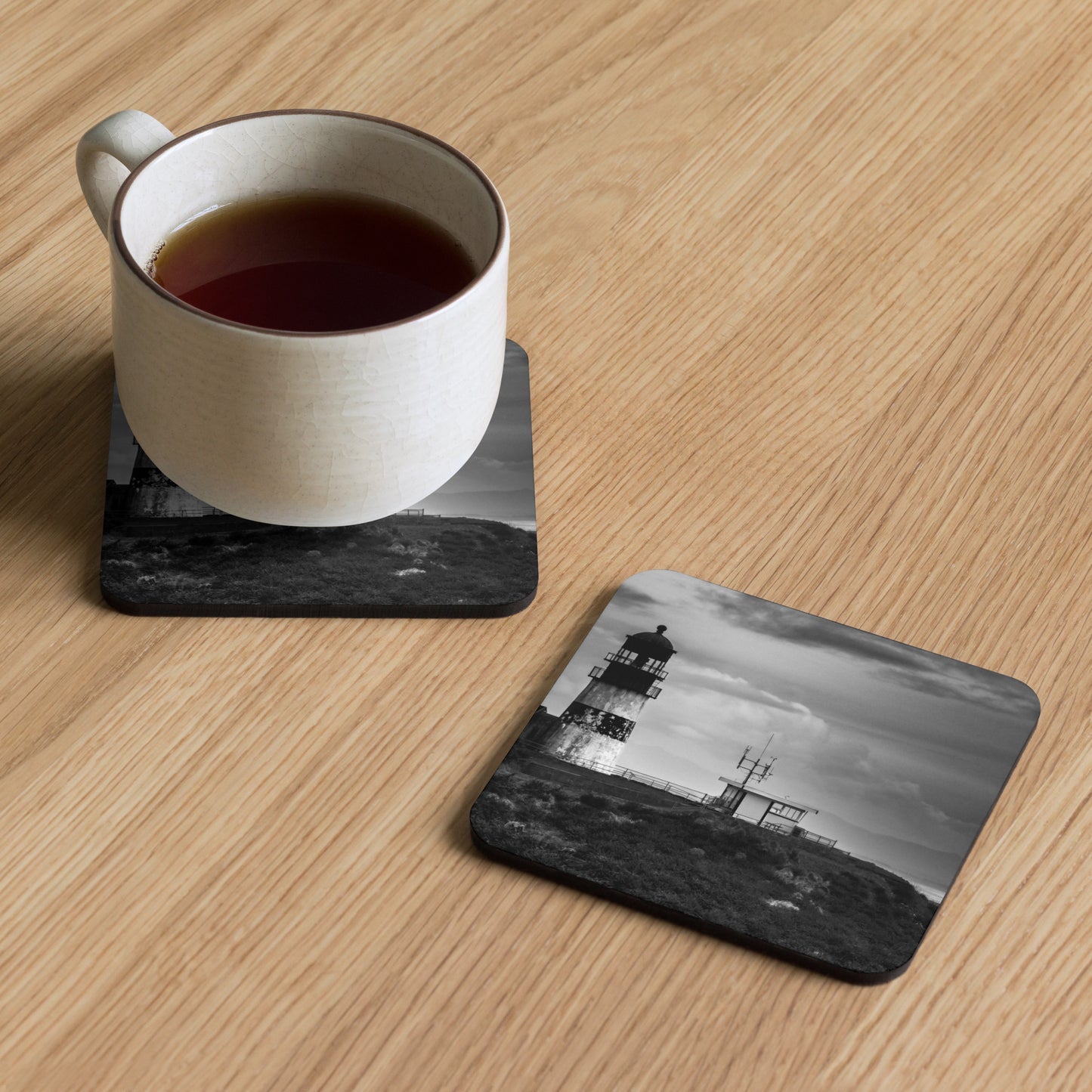 Gloss Coated Cork Backed Coaster - Cliffside Watchmen
