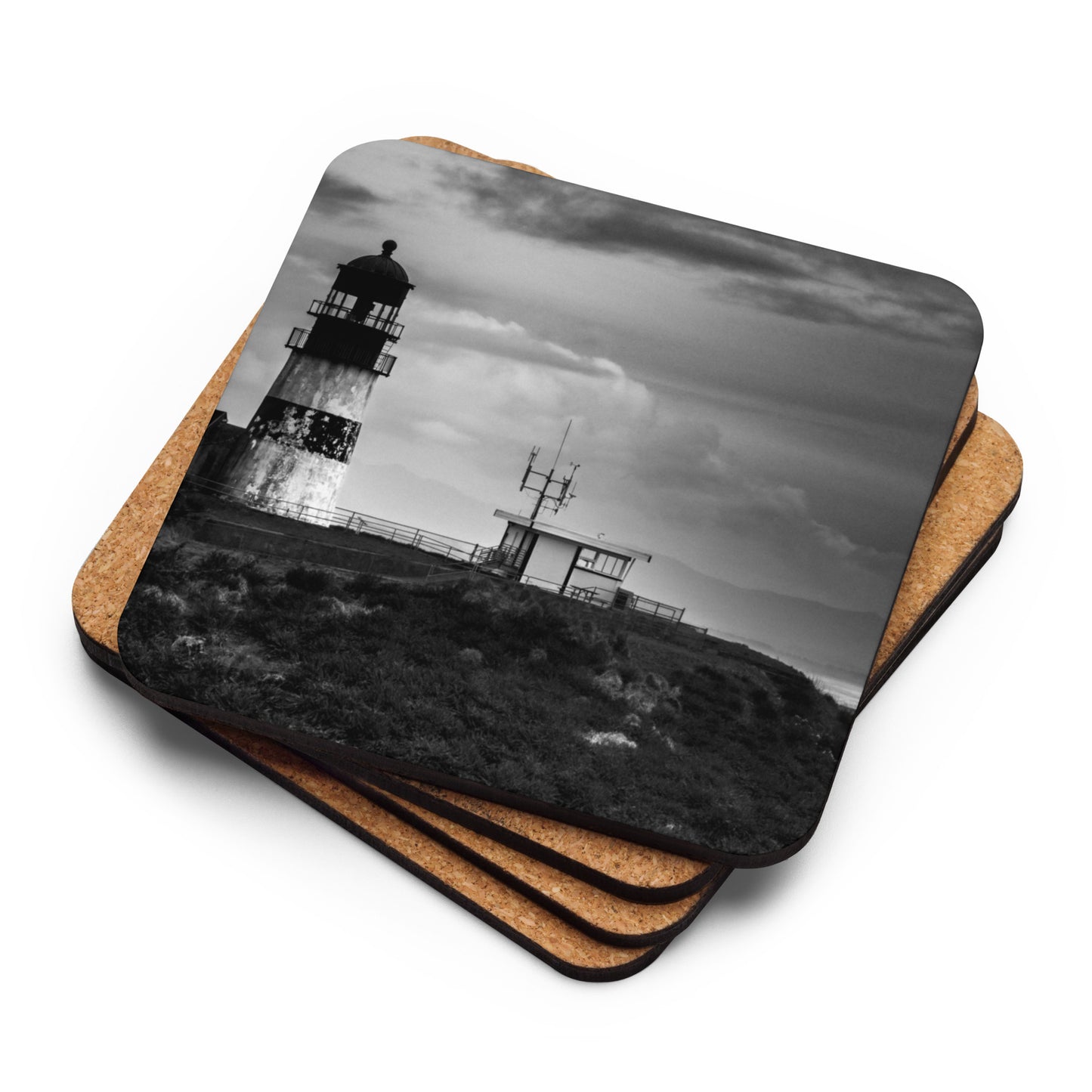 Gloss Coated Cork Backed Coaster - Cliffside Watchmen