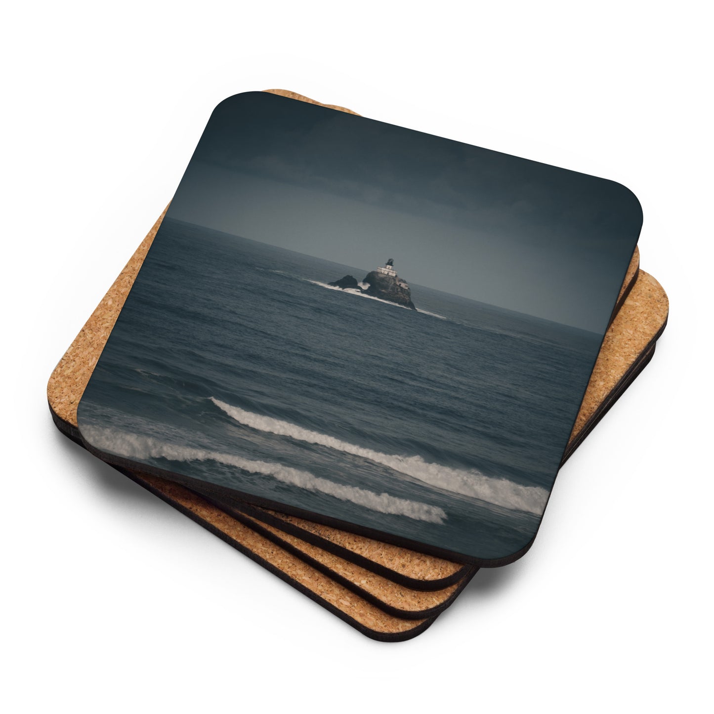 Gloss Coated Cork Backed Coaster - Wavekeeper