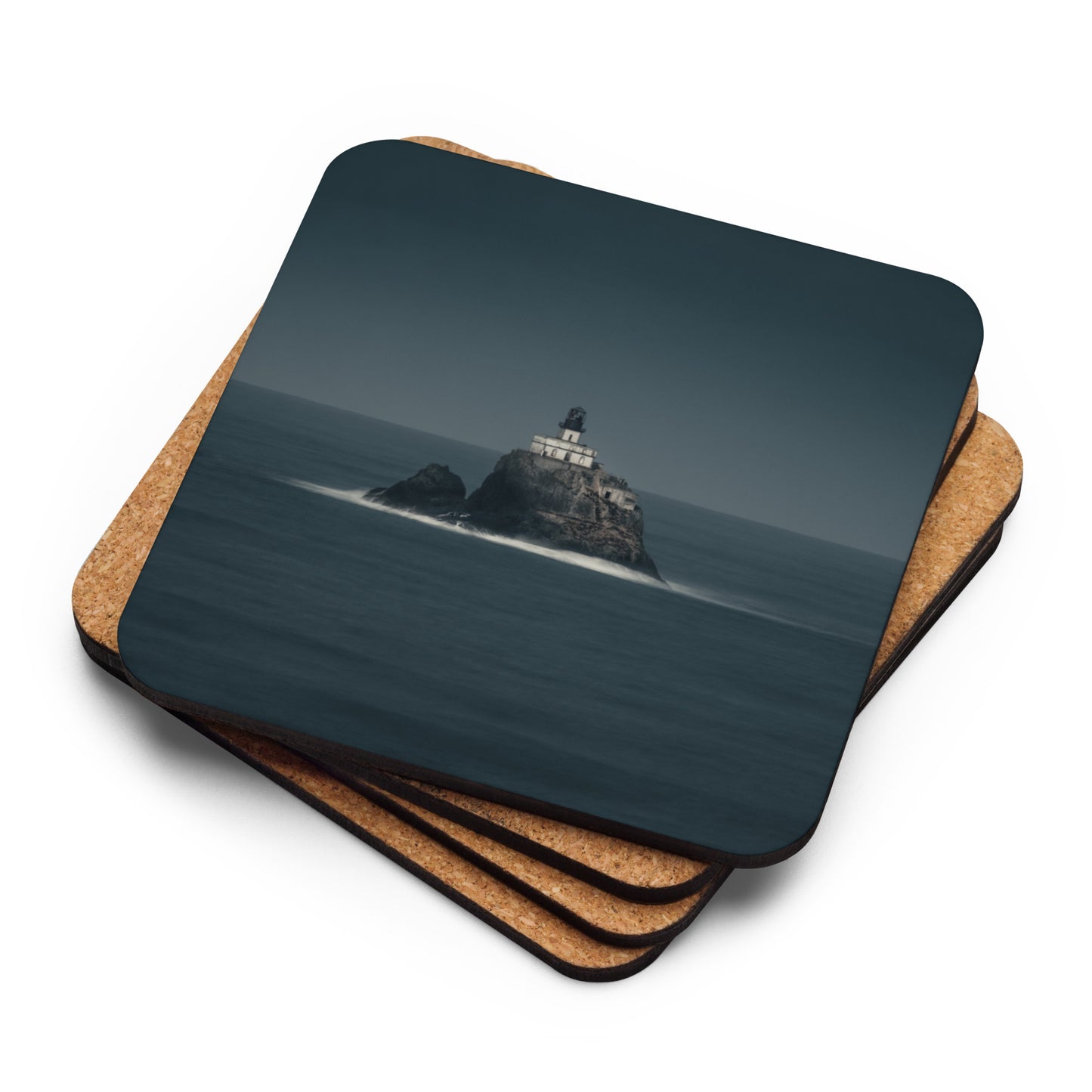 Gloss Coated Cork Backed Coaster - Ocean Outpost