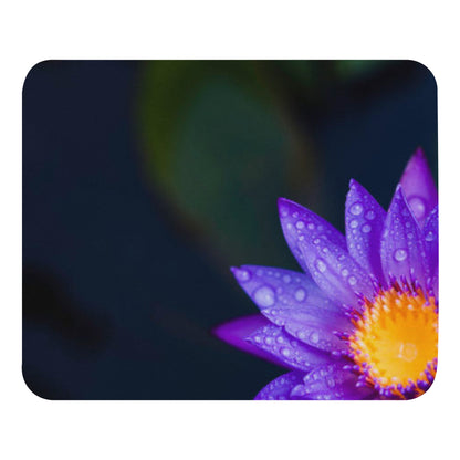 Padded Non-Slip Mousepad - Purple Water Lily Flower