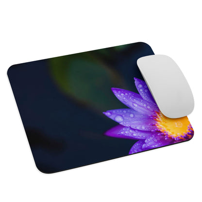 Padded Non-Slip Mousepad - Purple Water Lily Flower