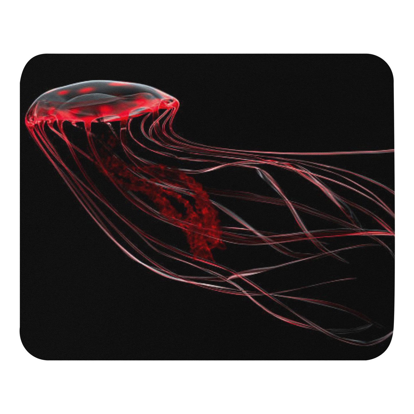 Padded Non-Slip Mousepad - Red Jellyfish