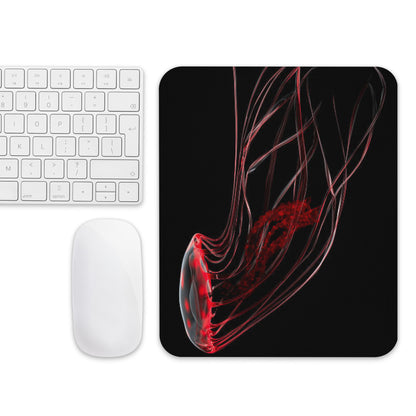 Padded Non-Slip Mousepad - Red Jellyfish