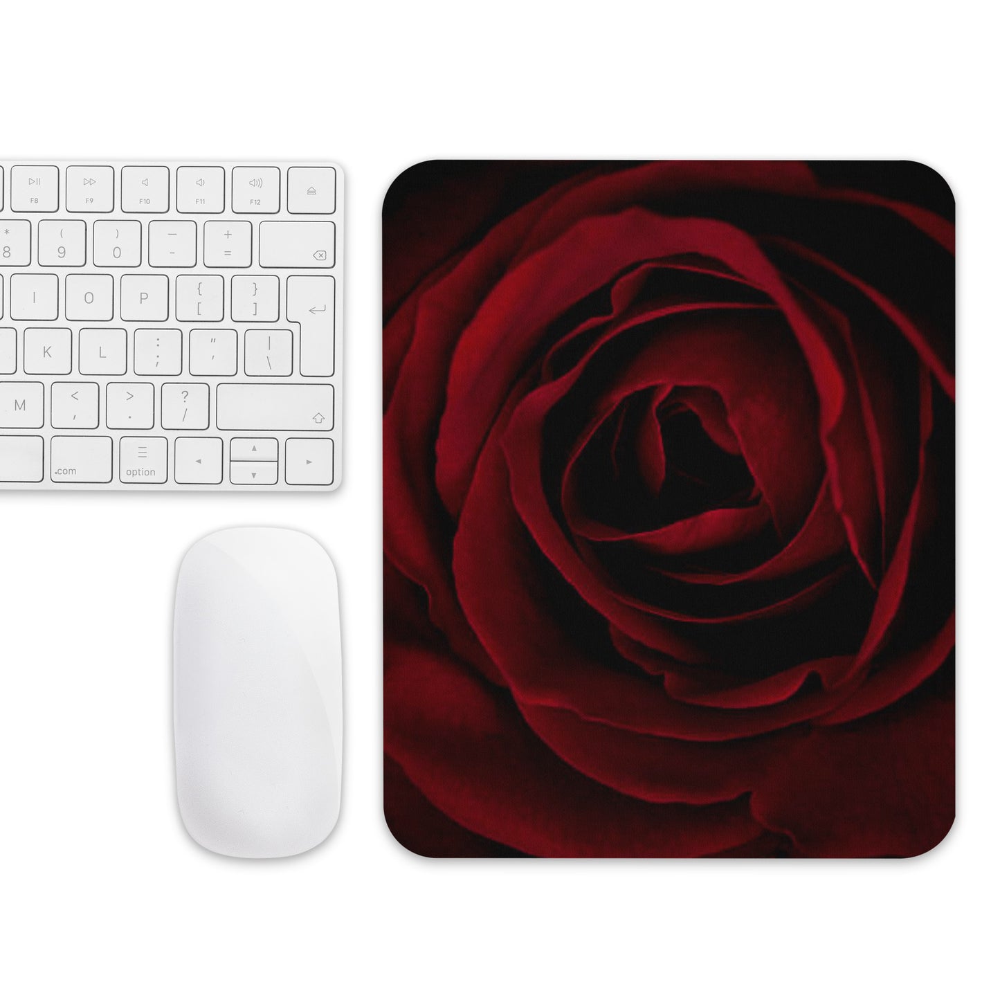 Padded Non-Slip Mousepad - Dark Red Rose