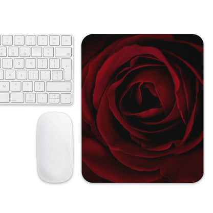 Padded Non-Slip Mousepad - Dark Red Rose