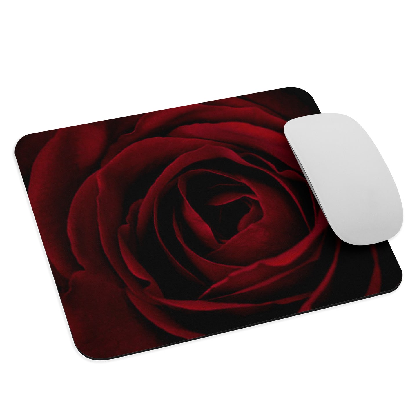 Padded Non-Slip Mousepad - Dark Red Rose