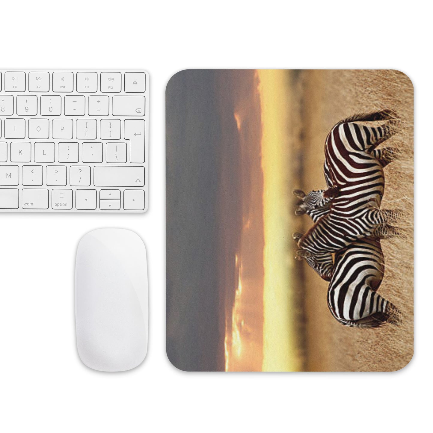 Padded Non-Slip Mousepad - Loving Zebras