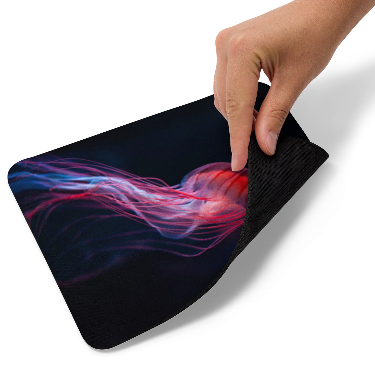 Padded Non-Slip Mousepad - Red and Blue Jellyfish