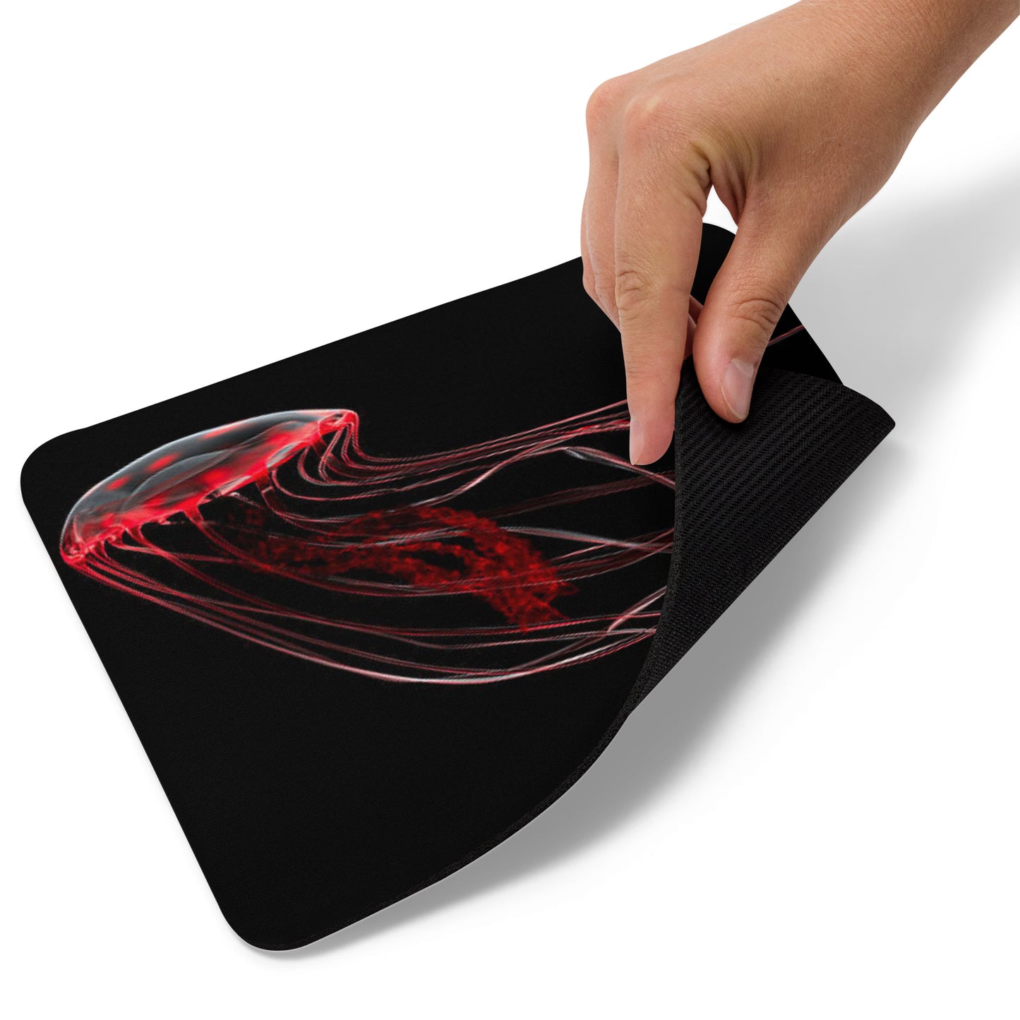 Padded Non-Slip Mousepad - Red Jellyfish