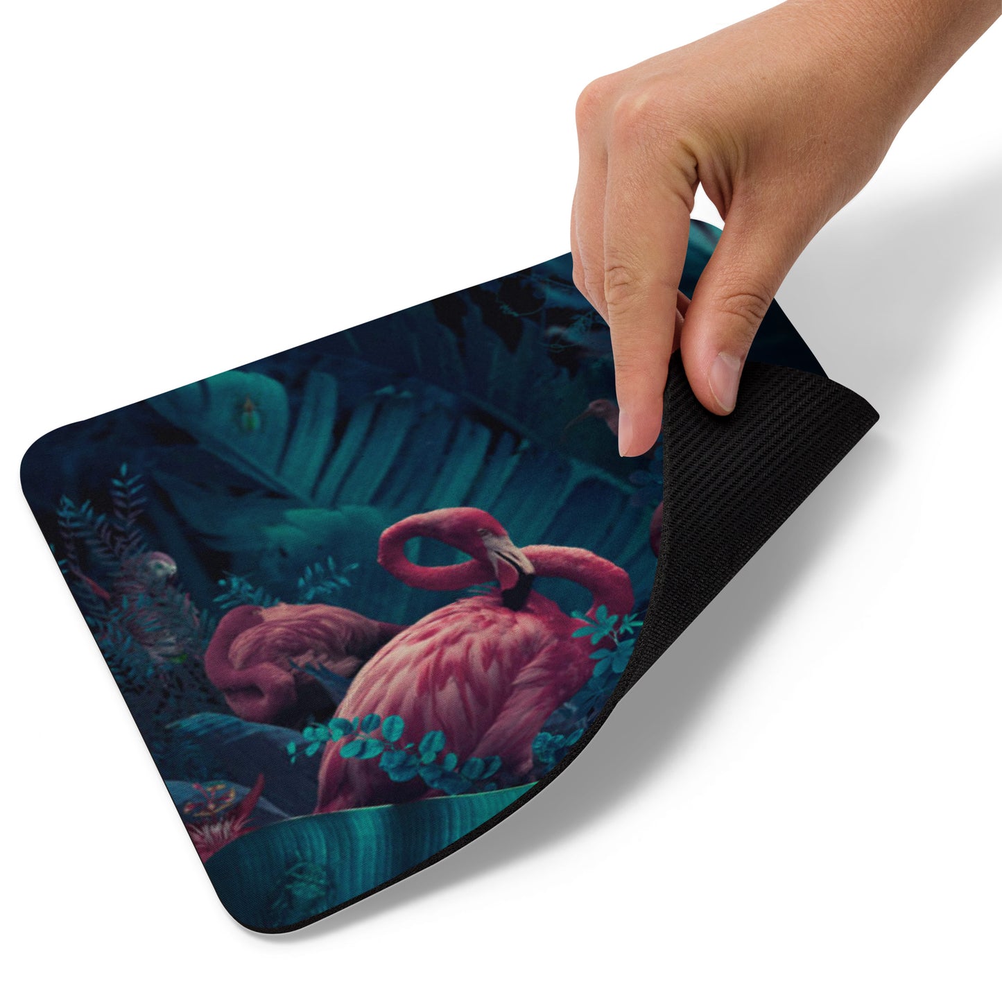 Padded Non-Slip Mousepad - Moody Flamingo