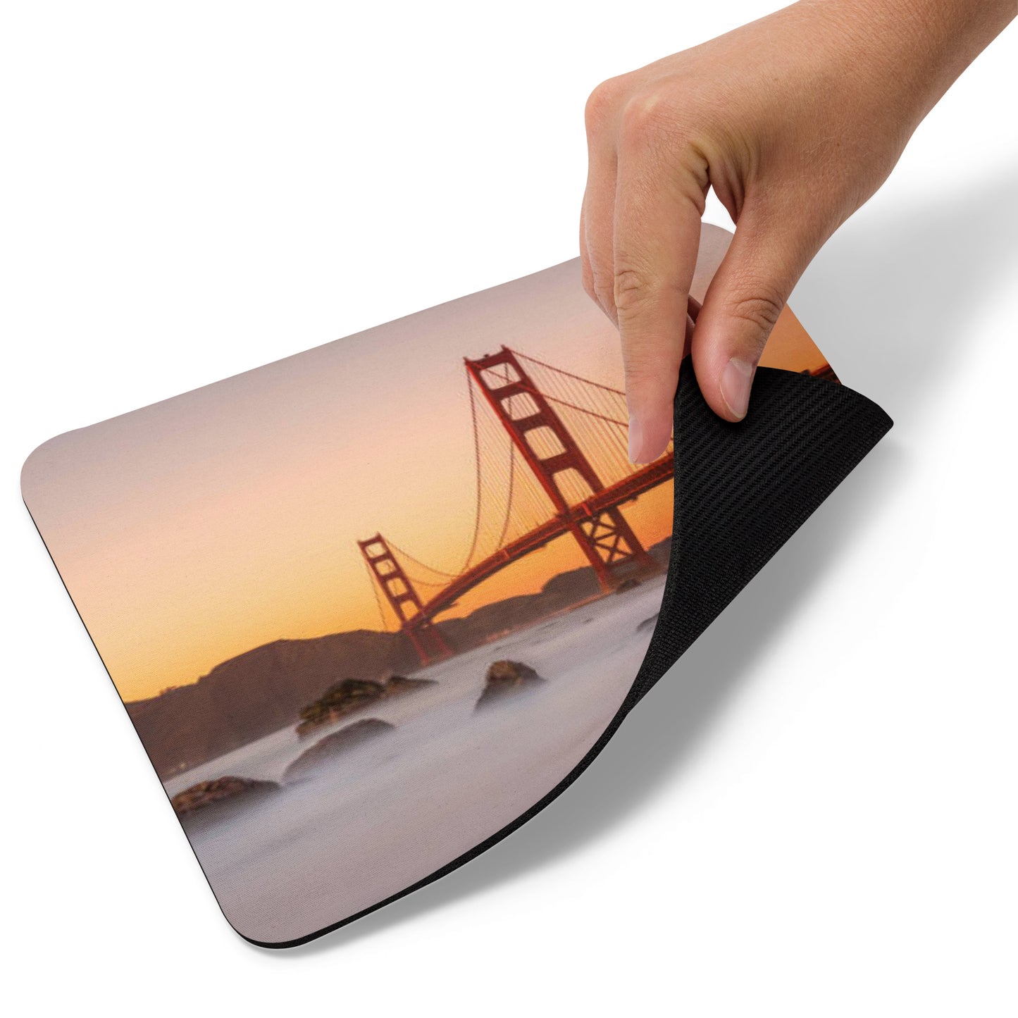 Padded Non-Slip Mousepad - Sunset Bridge