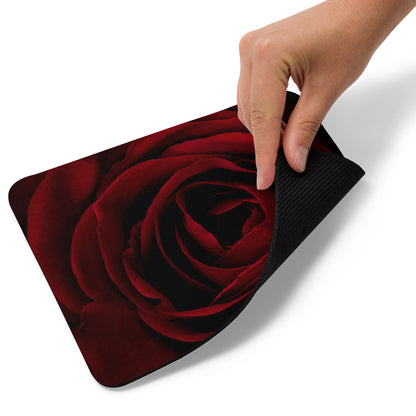 Padded Non-Slip Mousepad - Dark Red Rose