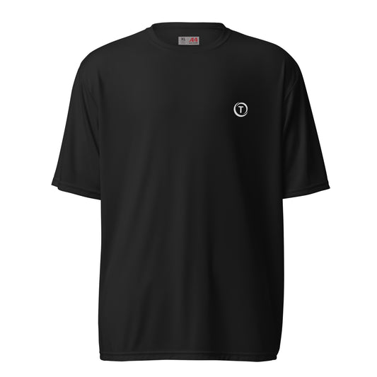 Premium Black Polyester Active Tee Shirt - TLWC Logo