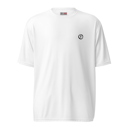 Premium White Polyester Active Tee Shirt - TLWC Logo