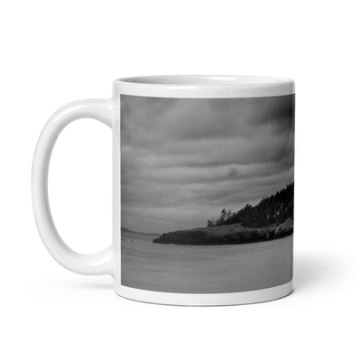Glossy White Ceramic Coffee Mug - Shadow Shore