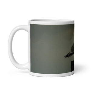 Glossy White Ceramic Coffee Mug - Gull Pier Perch