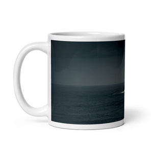Glossy White Ceramic Coffee Mug - Wavekeeper