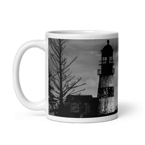 Glossy White Ceramic Coffee Mug - Cliffside Watchmen